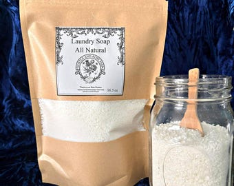 Homemade all natural laundry soap, environmentally better, paper based package, choose your scent and size