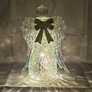 Guardian Angel Tall Glass White Irridescent