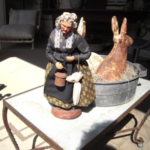 Vintage French Santon Large Christmas Nativity Figurine Provence Folk Art M Di Landro 12 inch Doll