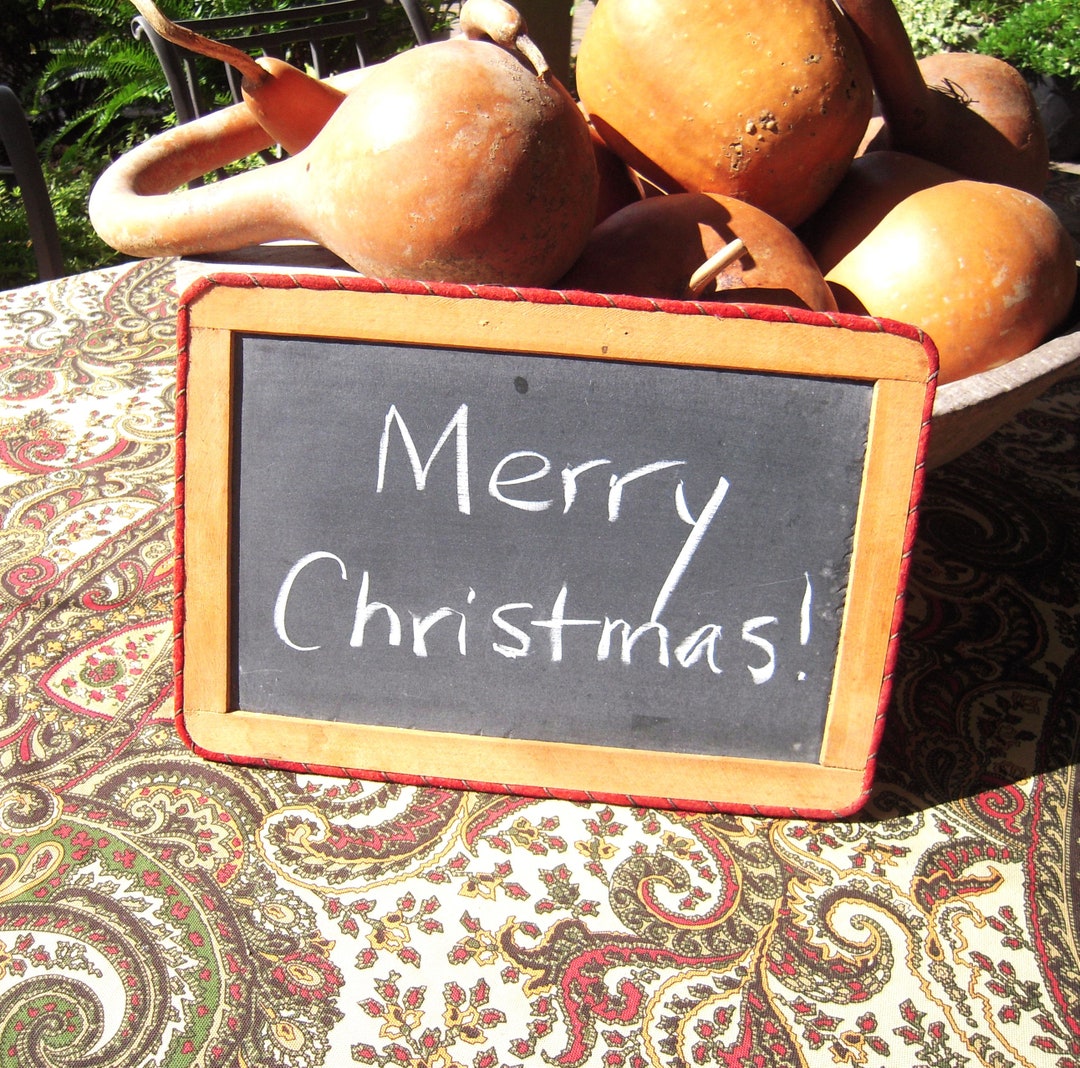 Antique School Slate American Large Red Border Vintage Message Board