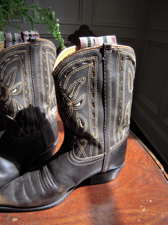 Vintage Child Kids Childrens Cowboy Boots Leather Hig… Gem