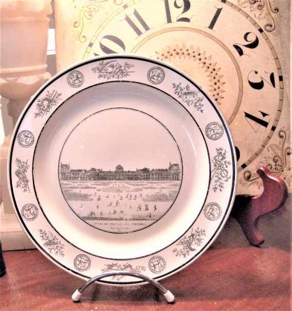 人気，低価】 Faience Fine / France Antique 花リムプレート