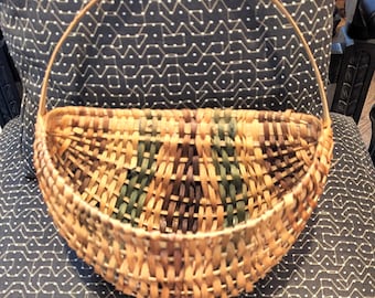 Vintage Cherokee Native American  Half Key Wall Basket Southern Appalachians Splint
