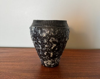 Mid Century Studio Pottery Ceramic Lava Vase / Vessel