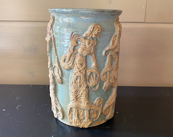 Mid Century Studio Pottery Woman / Figure Vase