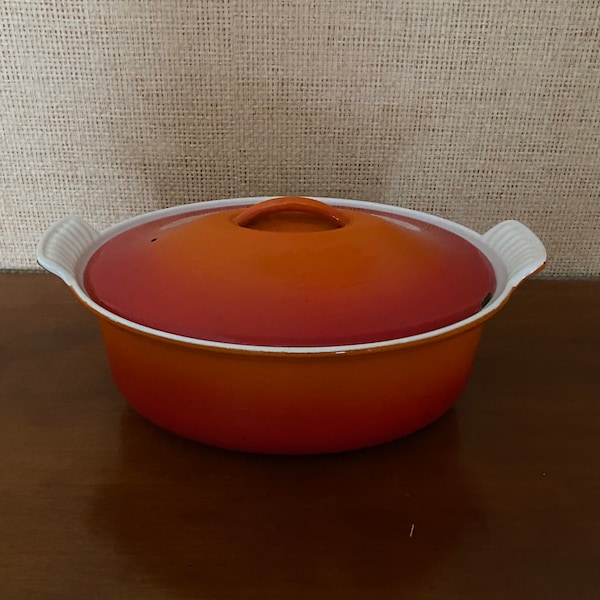 Le Creuset Oval Dutch Oven Cocotte in Volcanic Flame Red Orange #26