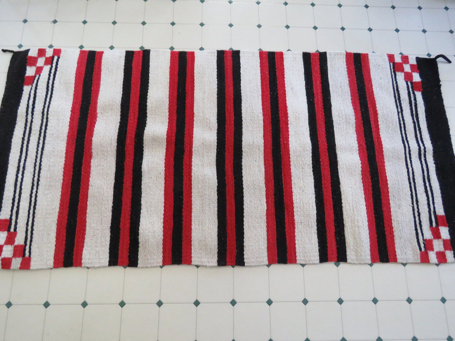 Vintage Mexican Hand Woven Zapotec Throw Saddle Blanket Navajo Etsy