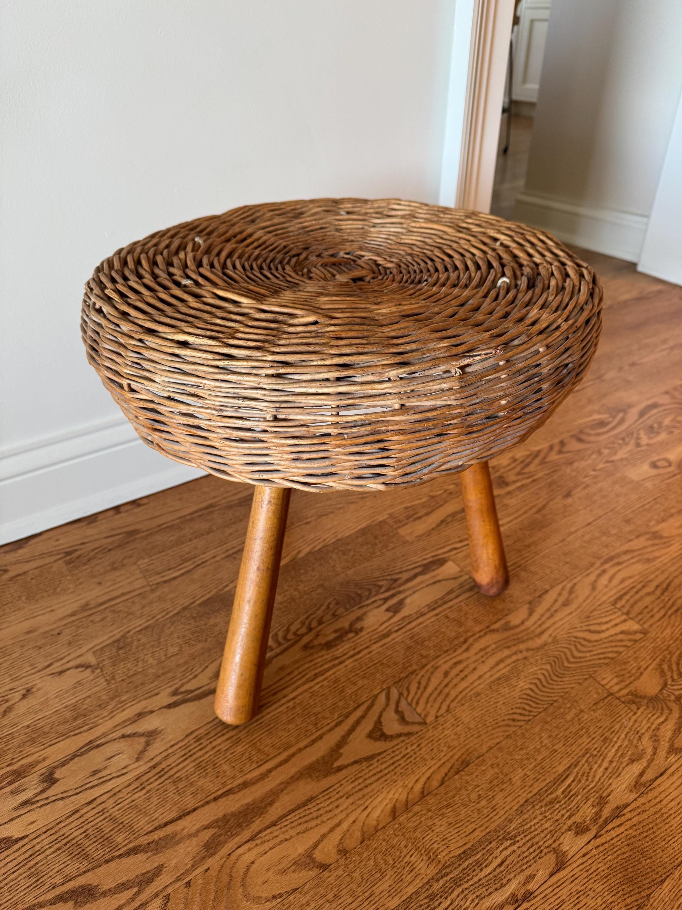 Tony Paul Wicker Stool - Etsy