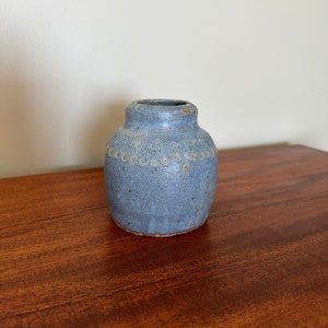 Mid Century Modern Blue Studio Pottery Weed Pot / Bud Vase / Vessel