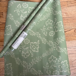 NOS Designer Schumacher Green Floral Wallpaper