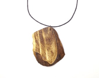 Necklace Agave plant, wooden necklace, gold, red, pendants, eco bijoux, made with nature, birthday, gifts ideas