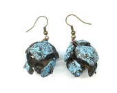 Light blu quot cypress balls quot earrings, round, ecological and natural earrings, organic earrings, boho style