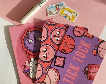 TICK TOCK - Nyårsvykort - Skrivbordsset