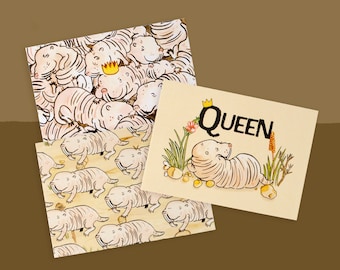Begränsad upplaga: Queen Naked Mole Rat Postcard Trio - En fröjd för naturälskare