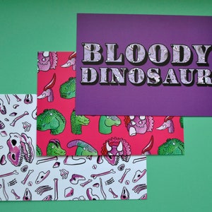 Ensemble de cartes postales Bloody Dinosaur - A6 Prints