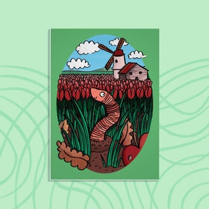Worm Your Way Out - Carte postale pandémique - Liberté - Printemps