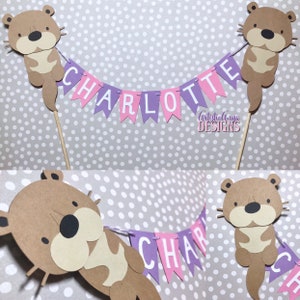 Otter Cake Bunting Topper Smash Cake Otter Birthday image 4