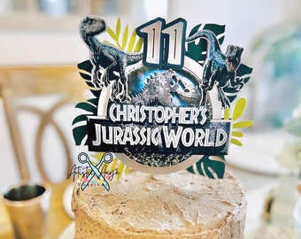 Dinosaur Shaker Cake Topper - Jurassic Park Dinosaur Party Decorations - Confetti Shaker Cake Topper