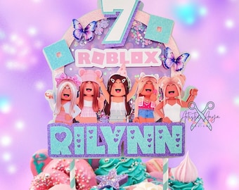 Roblox Girl Shaker Cake Topper - Roblox Party Decorations