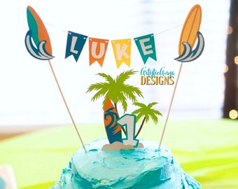 Surfeur Surf Surf Birthday Cake Topper Decoration Personnalise Acrylique 272