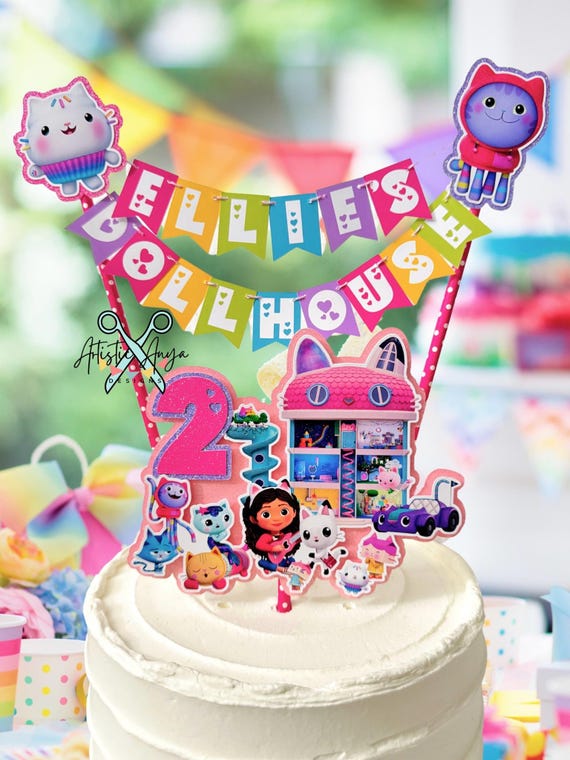 EDITABLE Kitty Cat Cake Toppers Template Cat Birthday Party Decor Girl