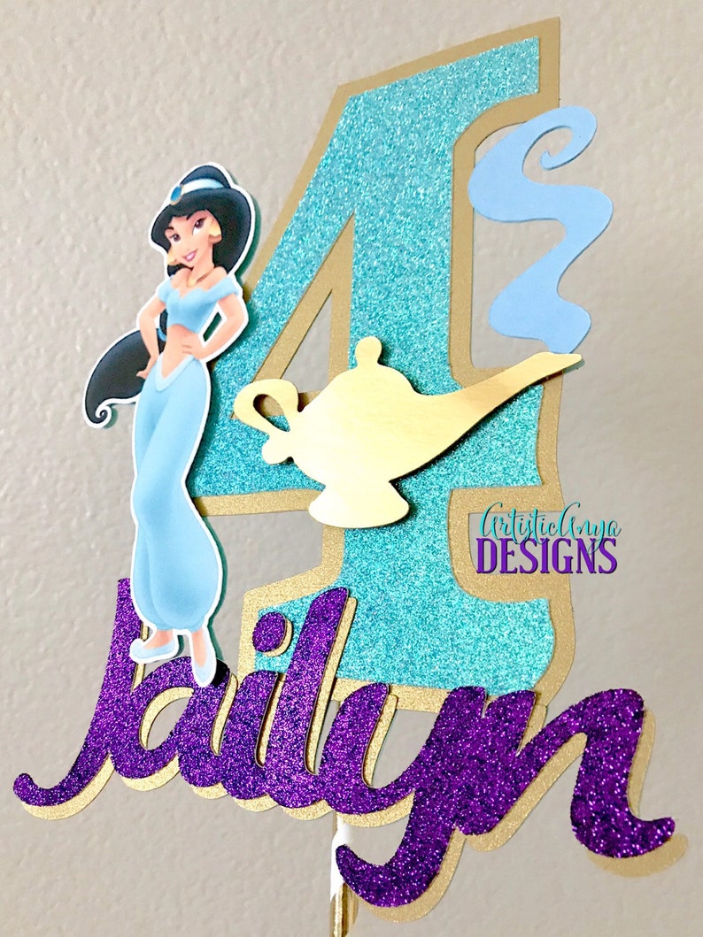 Download Princess Jasmine Cake Topper Aladdin Themed Birthday Genie ...