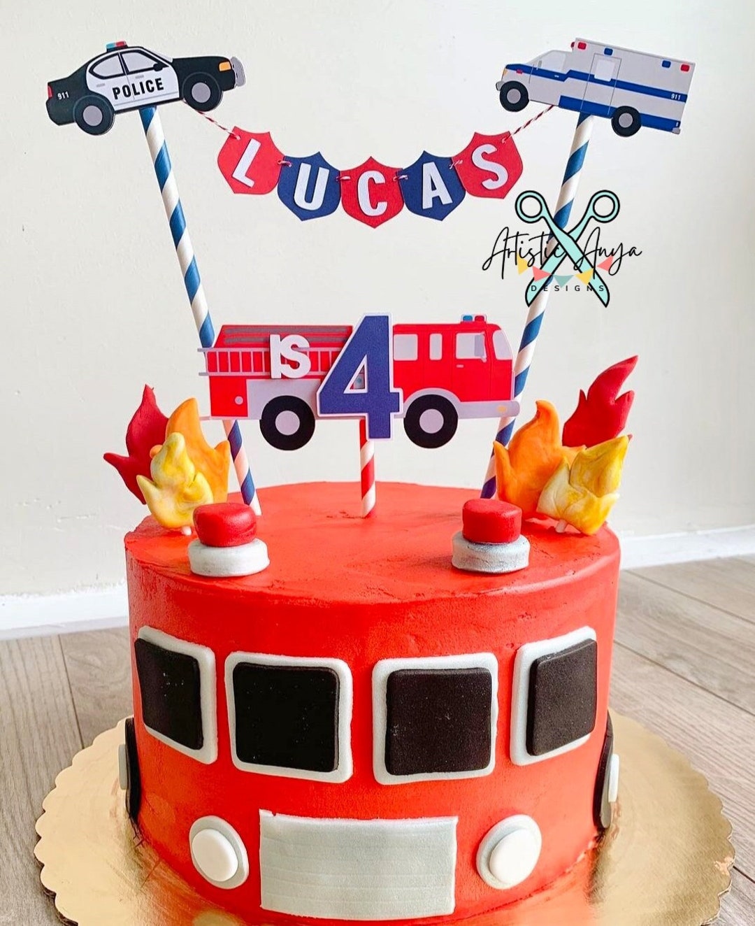 Fire truck cake ideas Photos