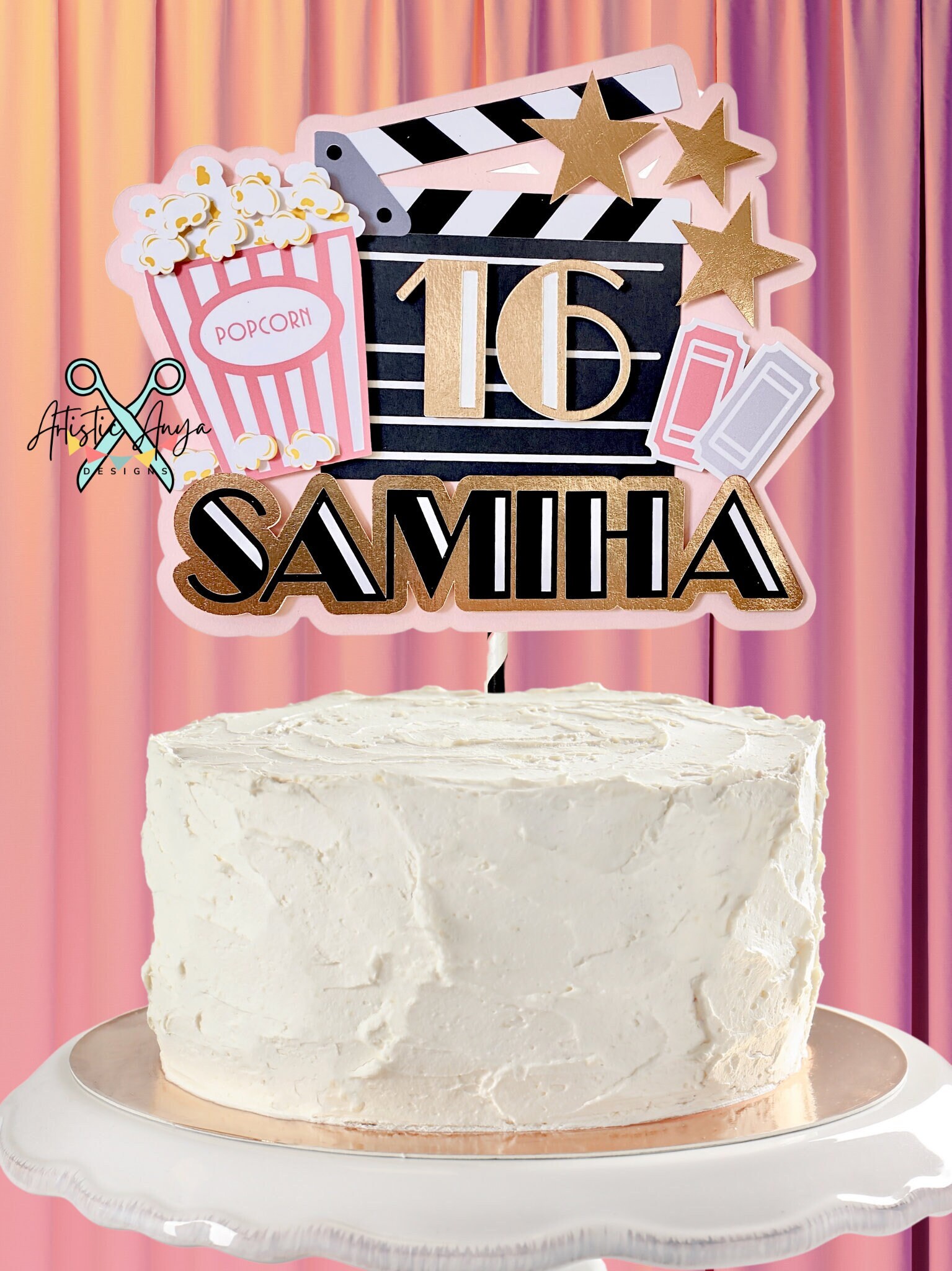 Doyomtoy Film Décoration de gâteaux,21 Pièces Decoration Gateau Movie Soirée Film Cake Topper-Thème film Hollywood Décoration de Gâteau fournitures de fête pour soirée cinéma (film