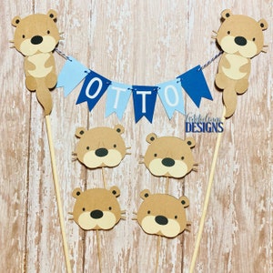 Otter Cake Bunting Topper Smash Cake Otter Birthday image 8