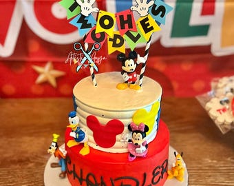 Décoration De Gâteau Personnalisée Mickey Mouse : Décoration De Fête D'anniversaire - France