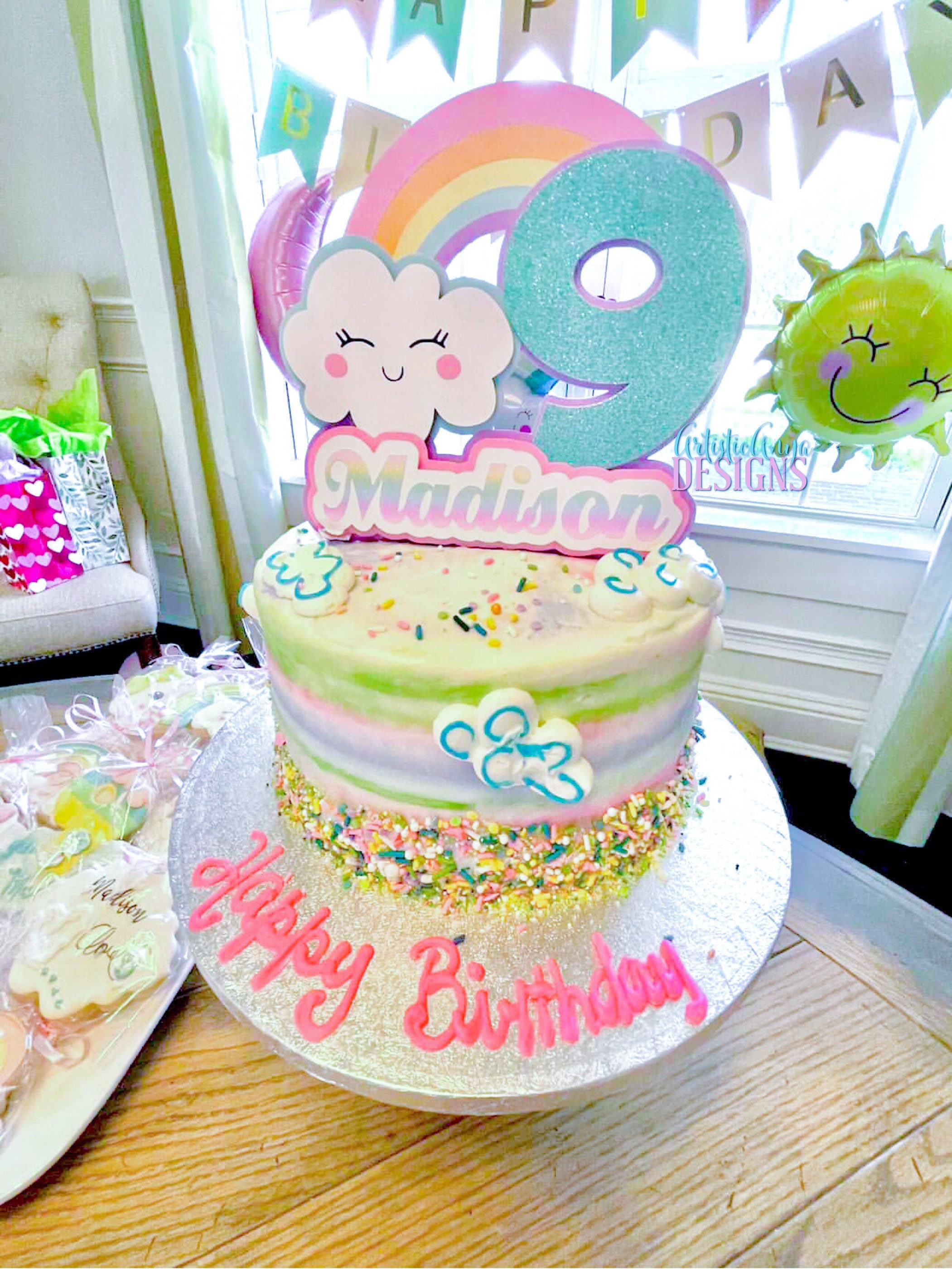 9th Birthday Pastel Colors Cloud 9 Rainbow Cake Topper Rainbow Party Decorations 9th Birthday Pastel Colors Cloud 9 Rainbow Cake Topper Rainbow Party Decorations