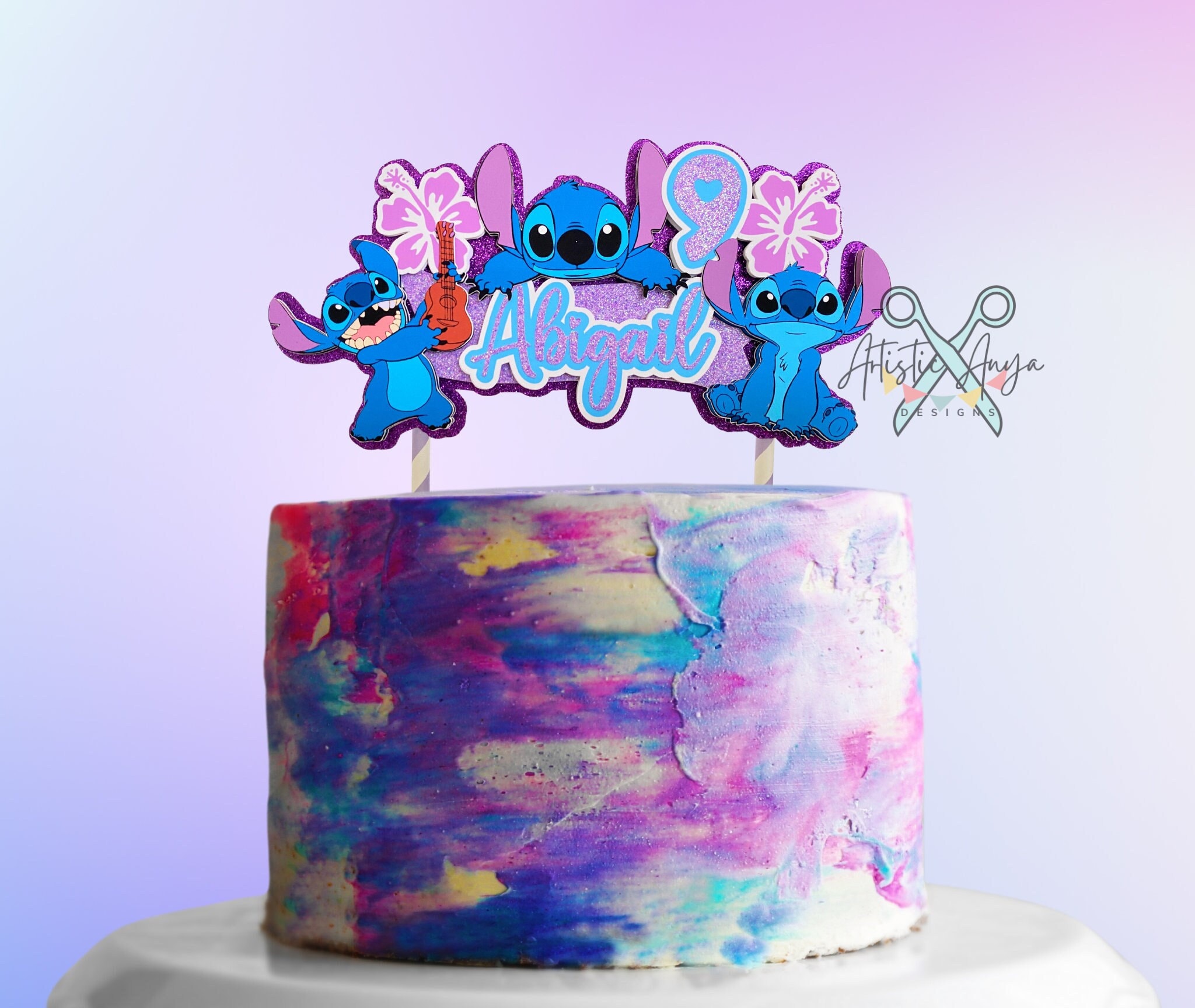 Stitch Birthday Decorations Stitch Blue Glitter Happy Birthday Banner Cake Cupcake  Toppers for Birthday Party Supplies price in Saudi Arabia,  Saudi  Arabia