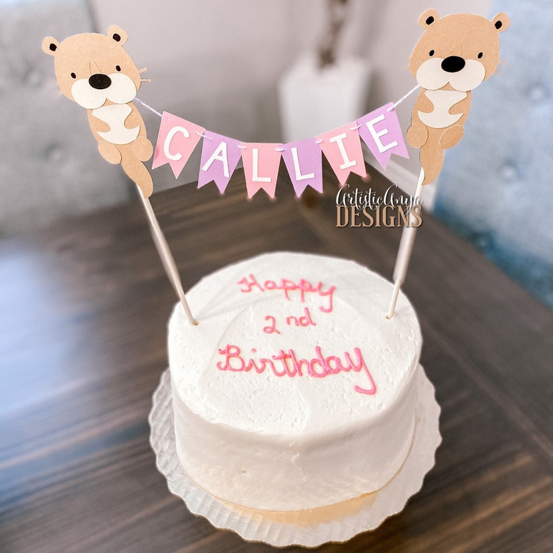 Otter Cake Bunting Topper Smash Cake Otter Birthday image 3