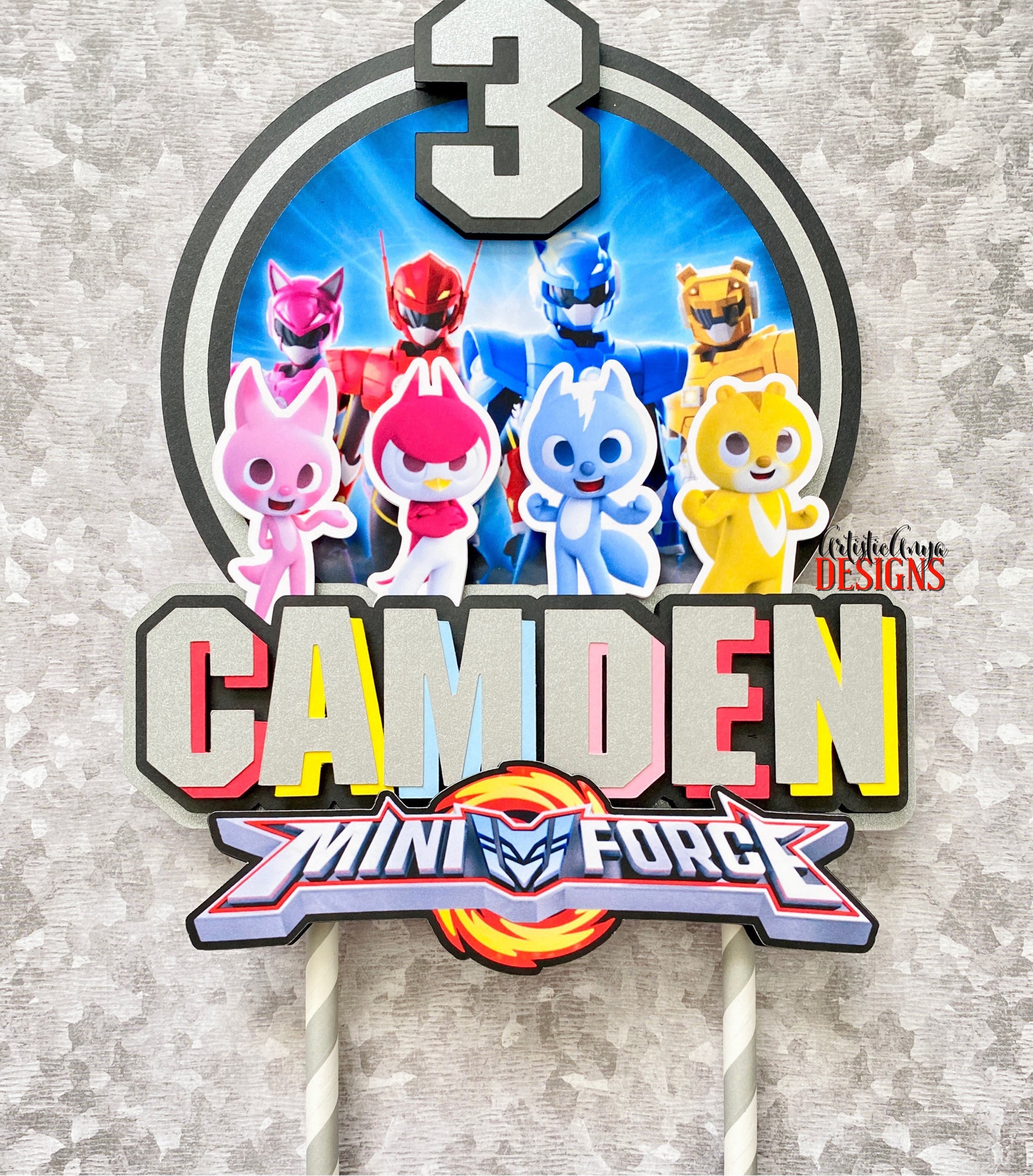 mini force cake topper mini force party decorations etsy