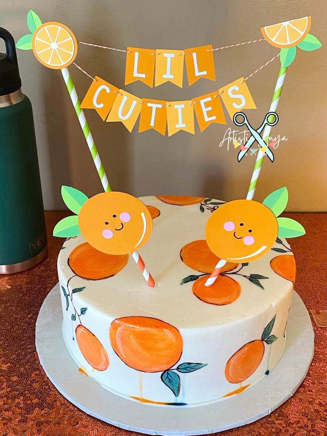 Little Cutie Baby Shower Decorazioni Cupcake Toppers / Topper per cupcake con frutta arancione / Decorazioni per baby shower - Italia
