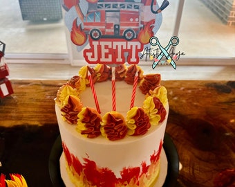 Fire Truck Birthday Decorations, Firefighter Birthday Party, Fireman Birthday, P