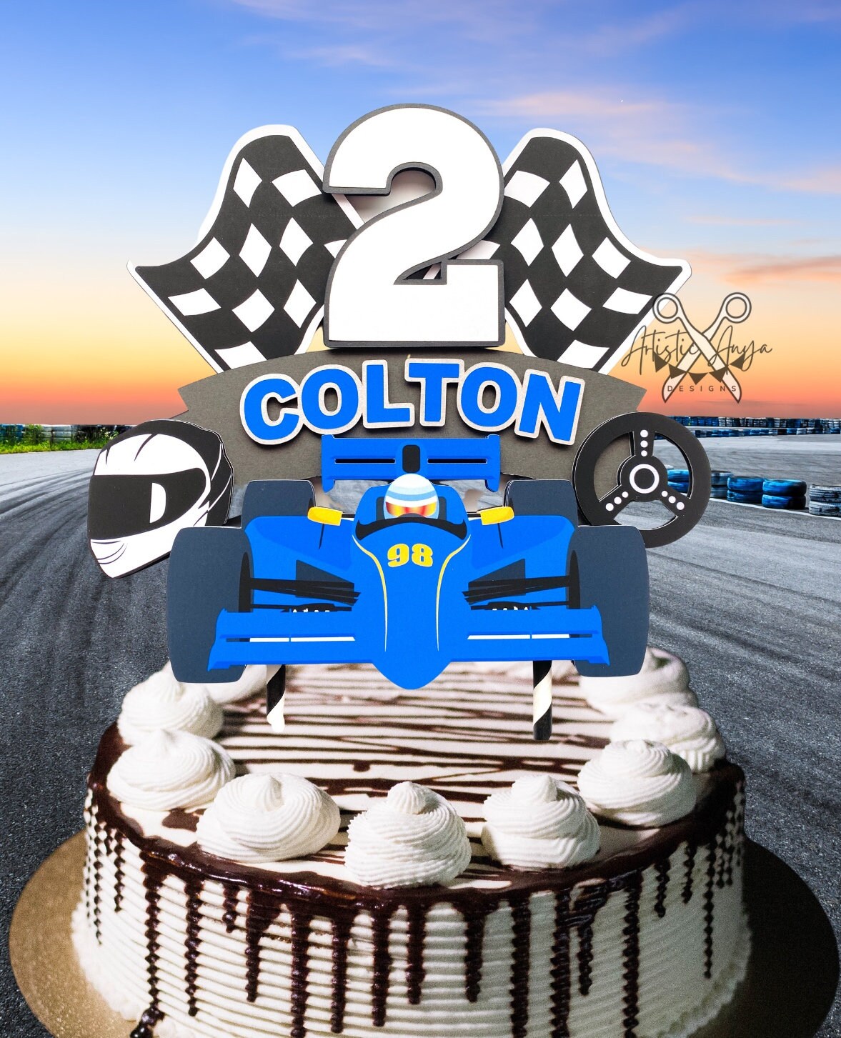 Racing Cake Topper - GoKart Themed Birthday - Party Decorations - Red Black  White Silver - Etsy België, image size:1177x1453