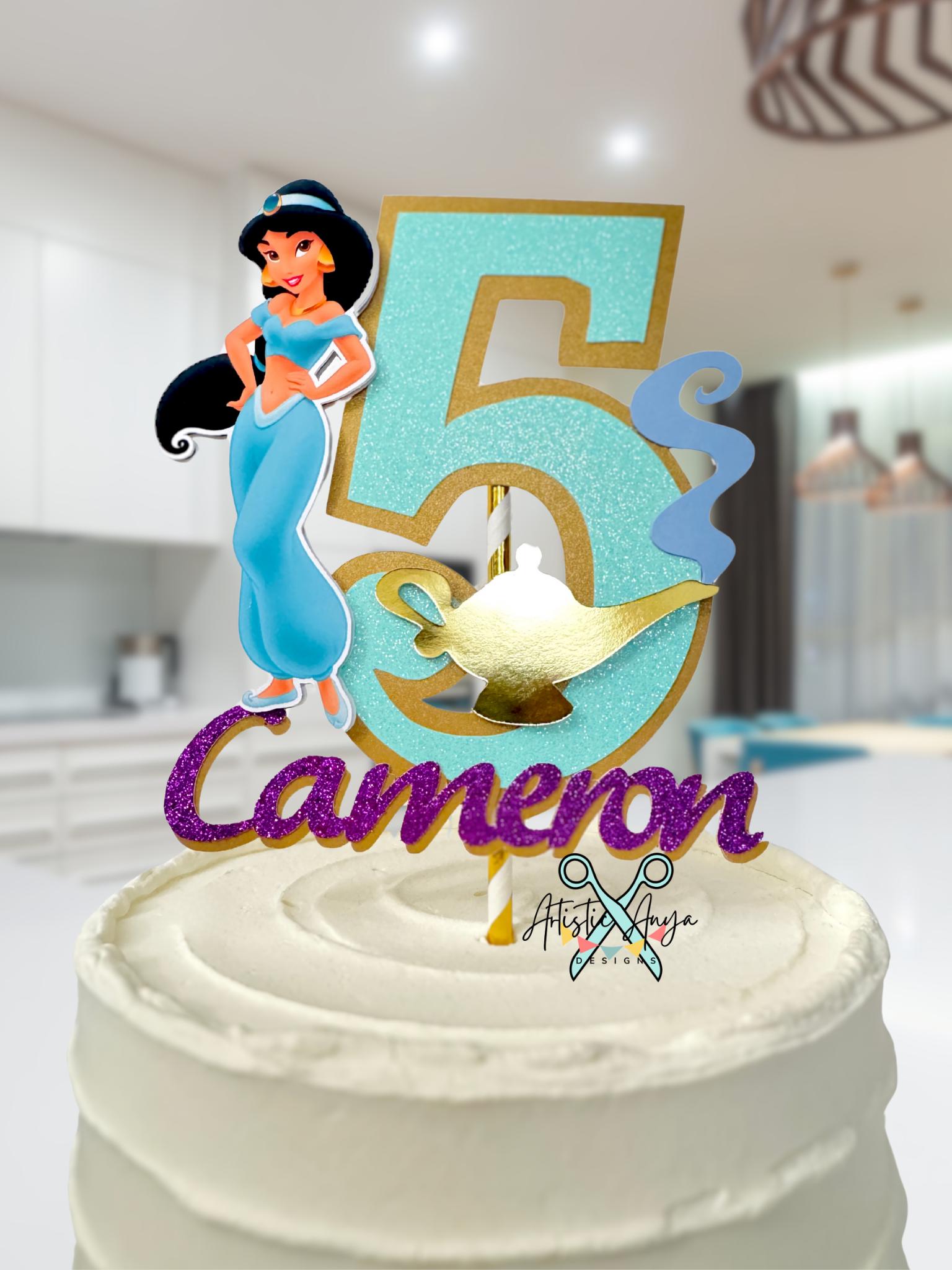 Décoration Gâteau D'Anniversaire à Paillettes - Chiffre 6 Rouge Et Blanc Avec 'Joyeux Anniversaire' - Thème Animé