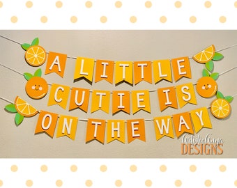 MZ.ogm 'A Little Cutie Is On The Way' Banner - Glitter Gold Baby Shower & Birthday Decorations - View #2