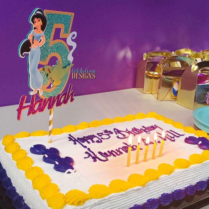 Princess Jasmine Cake Topper Aladdin Themed Birthday Genie ...