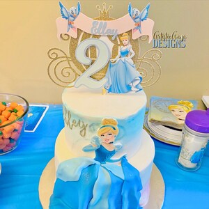 Cinderella Gold Glitter Carriage Cake Topper - Princess Party ...