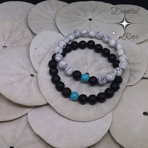 Black and White Bracelets Companion Bracelets Diffuser Bracelets Essential Oil Bracelets Couple Bracelets His Bracelet Her Bracelet Him Her
