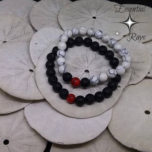 Friend Bracelets Red and Black Lava Bracelets Diffuser Bracelets Essential Oil Bracelets Couple Bracelets His Bracelet Her Bracelet Him Her