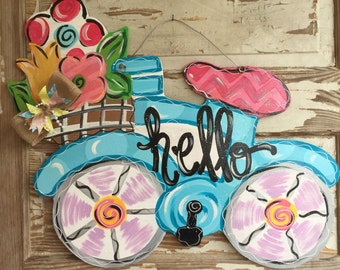 Spring Bicycle for Front Door Vintage Bicycle LED Wreath Vintage Pink Bike Door Decor Flower Bike Door Hanger Spring Summer Decor Spring Bicycle for Front Door Vintage Bicycle LED Wreath Vintage Pink Bike Door Decor Flower Bike Door Hanger Spring Summer Decor