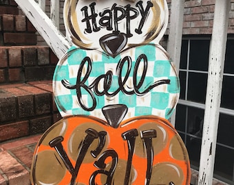Personalized Pumpkin Door Hanger - Pumpkin Door Hanger - Fall Door Decor - Fall Decorations - Pumpkin Wreath - Halloween Decorations