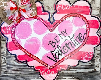 Personalized Door Hanger - Valentine's Day Door Hanger - Valentine Door Hanger - Personalized Door Decor - Valentines Decor - Heart Sign