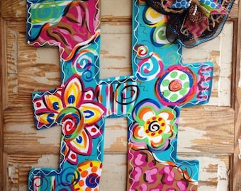 Personalized Door Hanger - Spring Door Hanger - Summer Door Hanger - Initial Door Hanger