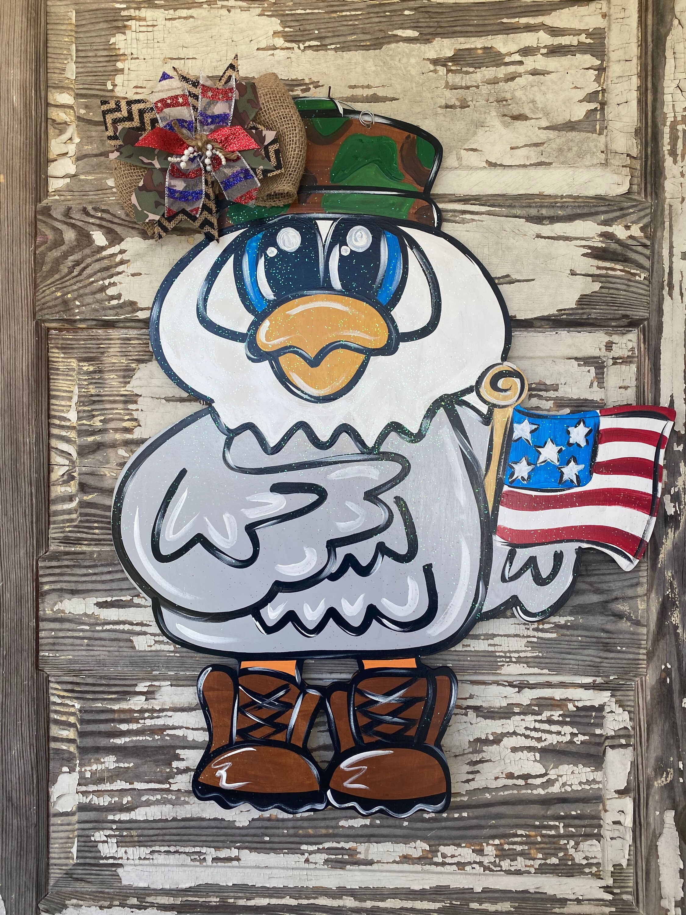 Patriotic Door Hanger American Flag Door Hanger Patriotic Etsy