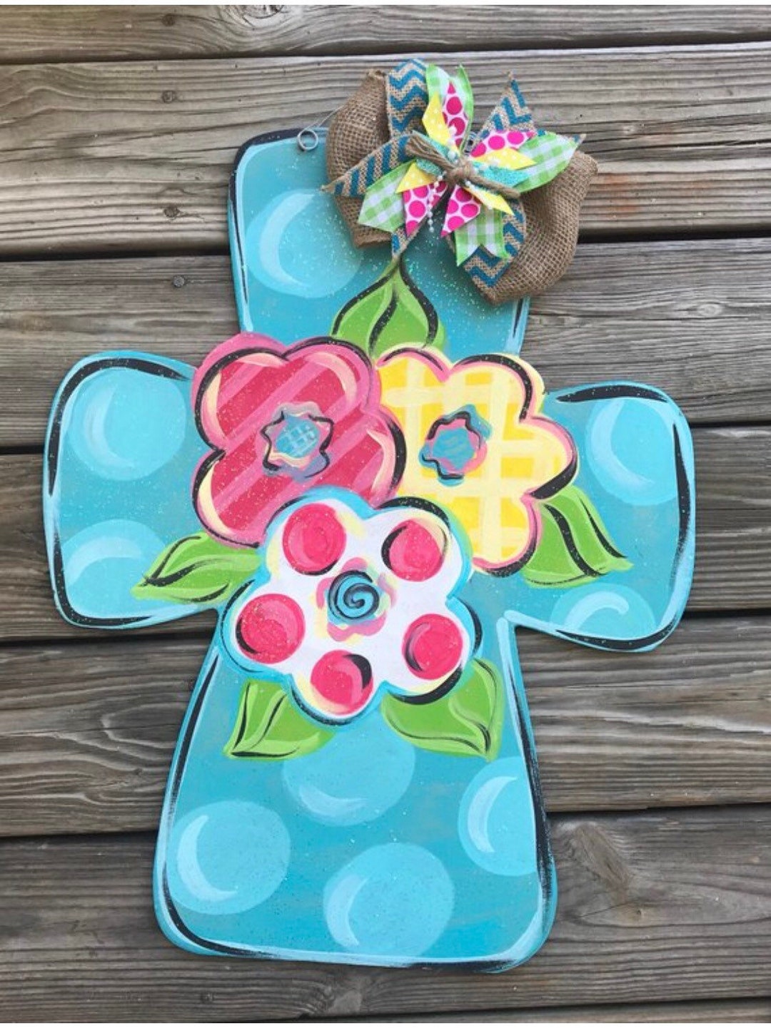 Cross Door Hanger Personalized Door Hanger Spring Door Hanger Cross