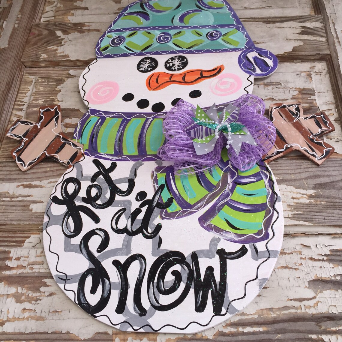 Snowman Door Hanger Snowman Door Decor Snowman Decor | Etsy
